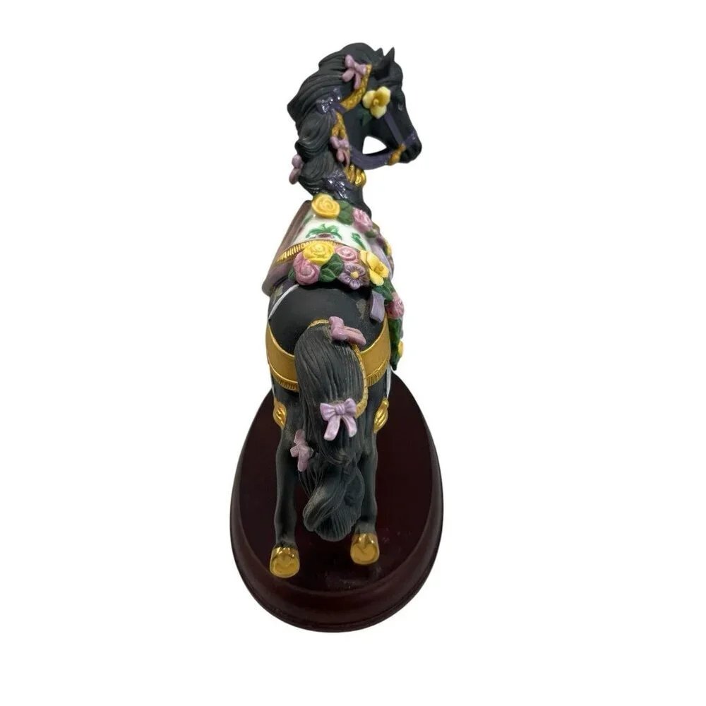 NEW LENOX Porcelain Carousel Horse 24K Gold Black Beauty Midnight Charger 1993